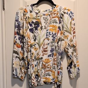 Chico's Multicolor Floral Long Sleeve Top